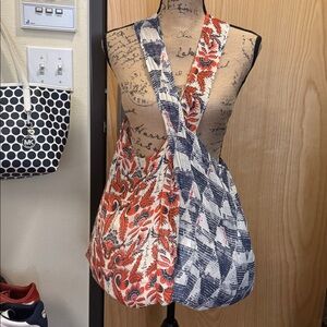 EUC 2 Reusable FREE PEOPLE thin fabric bags. Two different designs. Part sheer.